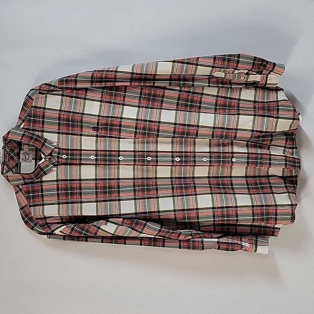 Cinch Men's Long-Sleeved Button-Down Plaid Patterned Shirt, Size XL